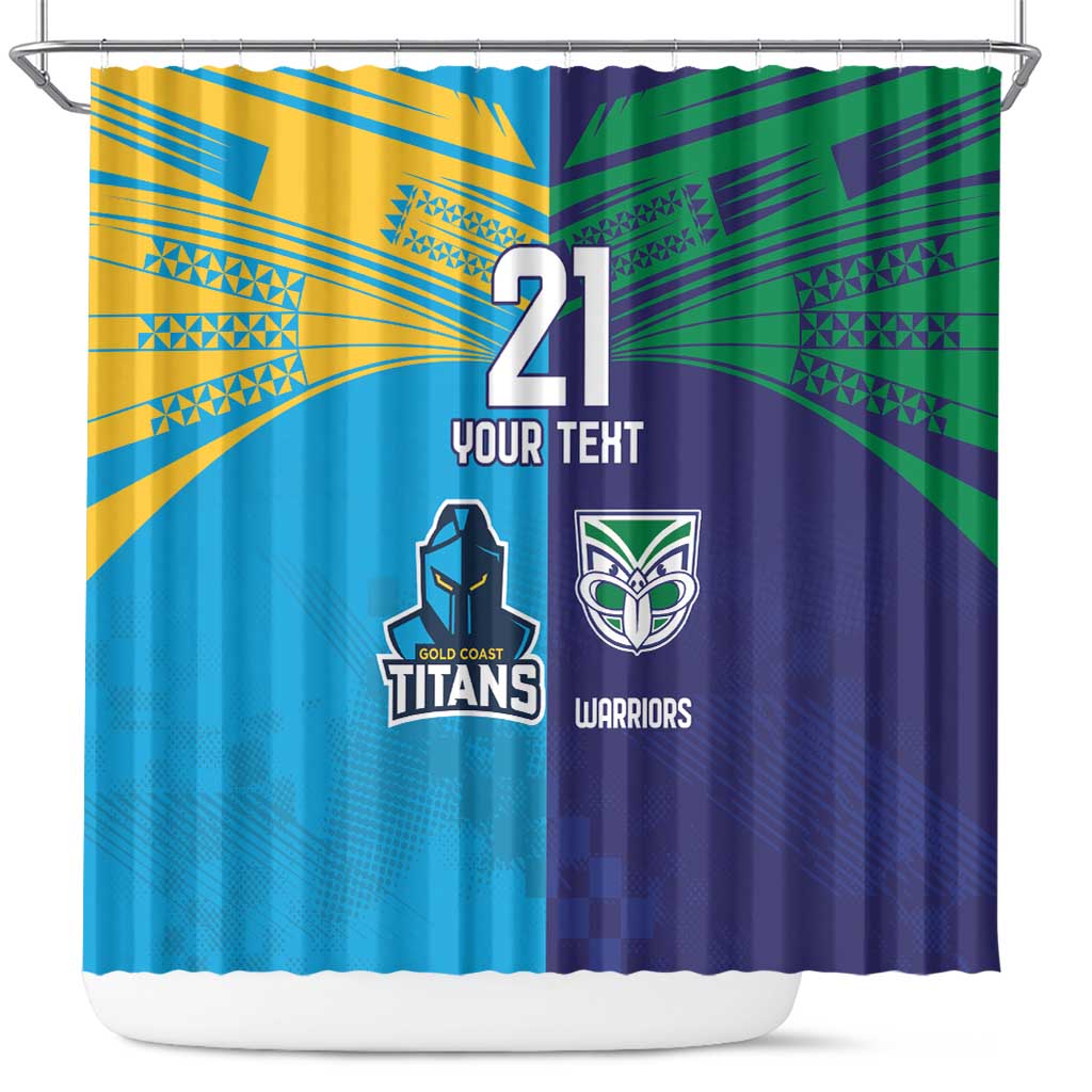 Custom Warriors-Titans Shower Curtain Together Sporty Style