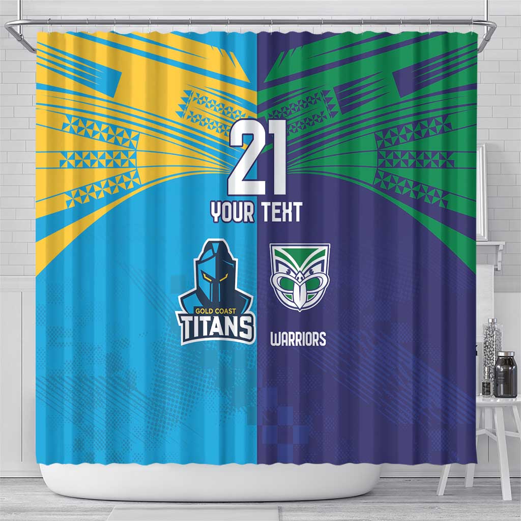 Custom Warriors-Titans Shower Curtain Together Sporty Style