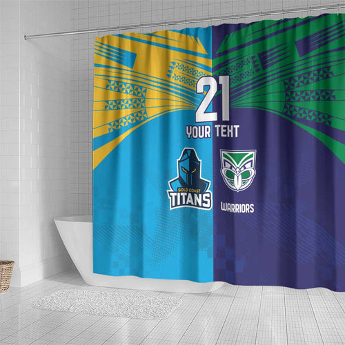 Custom Warriors-Titans Shower Curtain Together Sporty Style