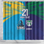 Custom Warriors-Titans Shower Curtain Together Sporty Style