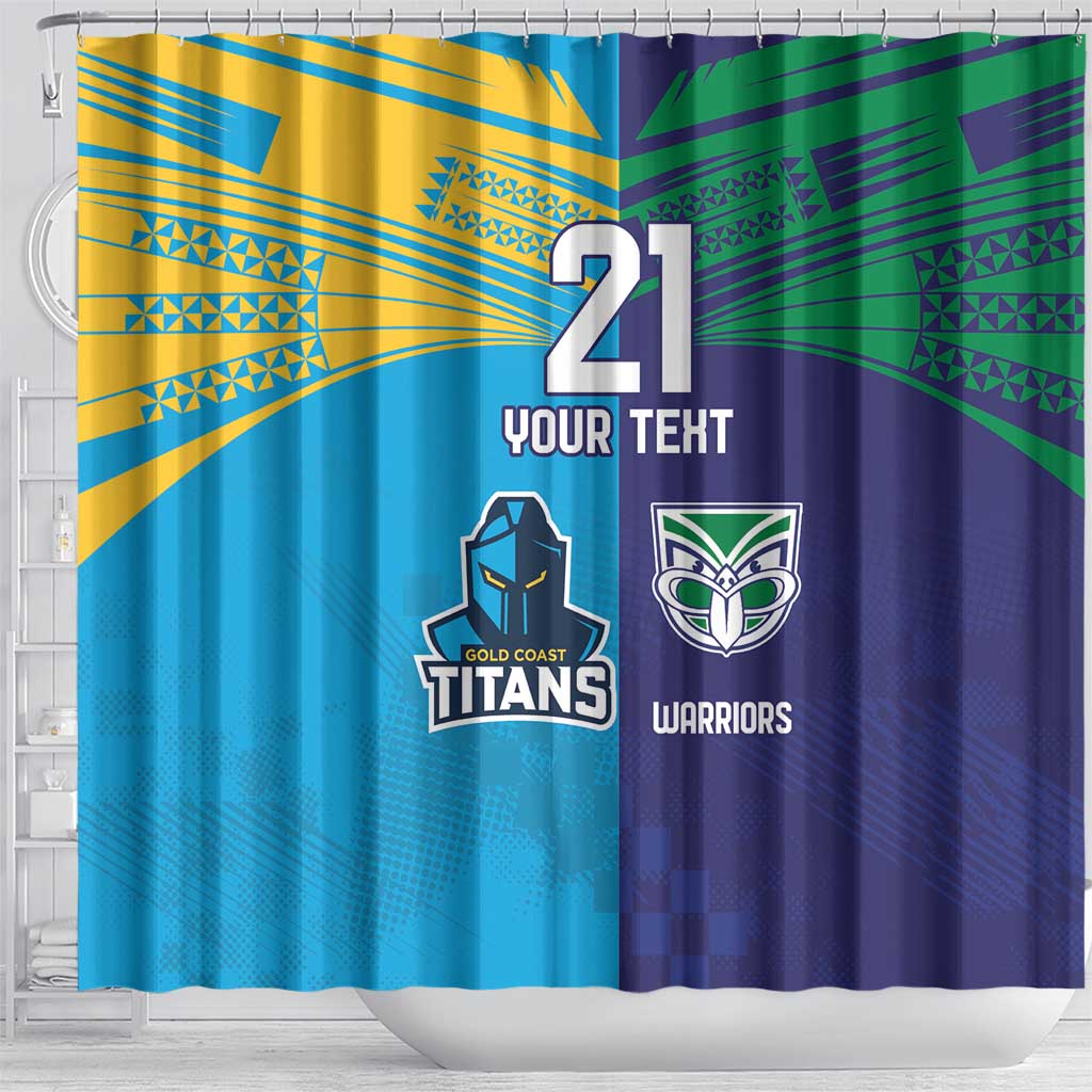 Custom Warriors-Titans Shower Curtain Together Sporty Style
