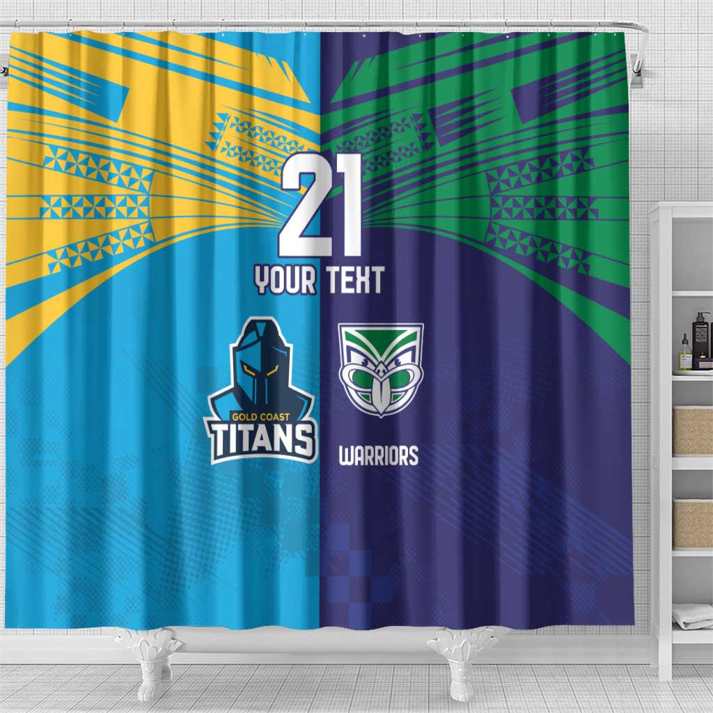 Custom Warriors-Titans Shower Curtain Together Sporty Style