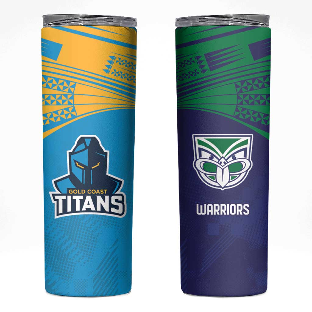 Custom Warriors-Titans Skinny Tumbler Together Sporty Style