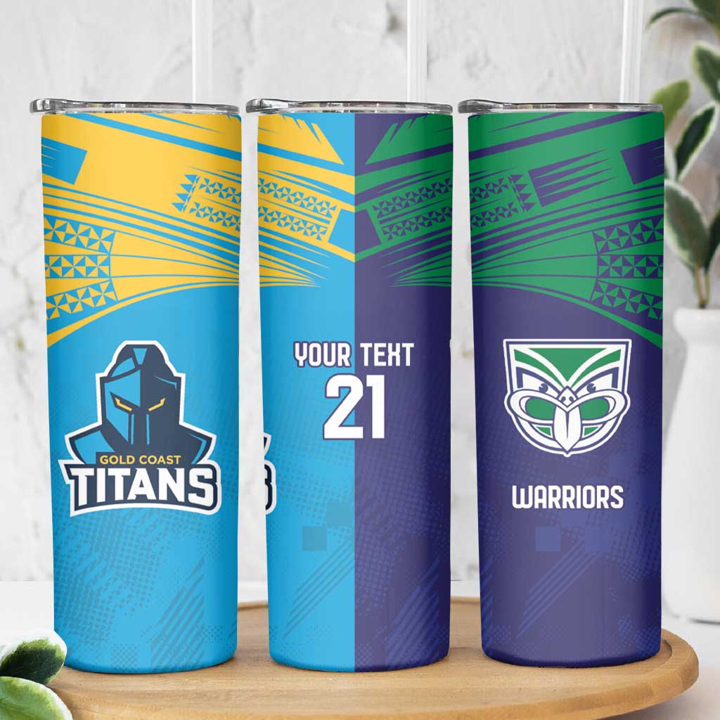 Custom Warriors-Titans Skinny Tumbler Together Sporty Style