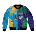 Custom Warriors-Titans Sleeve Zip Bomber Jacket Together Sporty Style