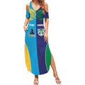 Custom Warriors-Titans Summer Maxi Dress Together Sporty Style
