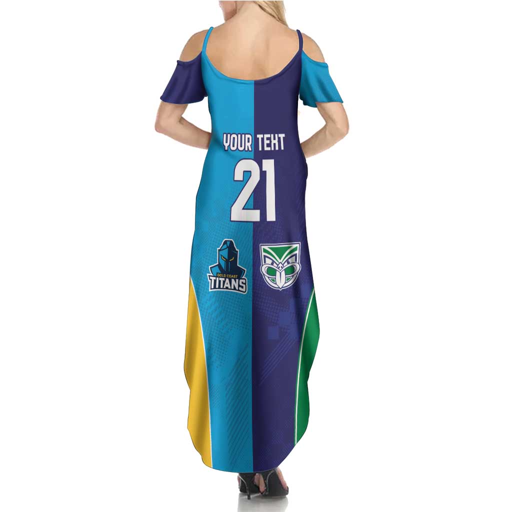 Custom Warriors-Titans Summer Maxi Dress Together Sporty Style