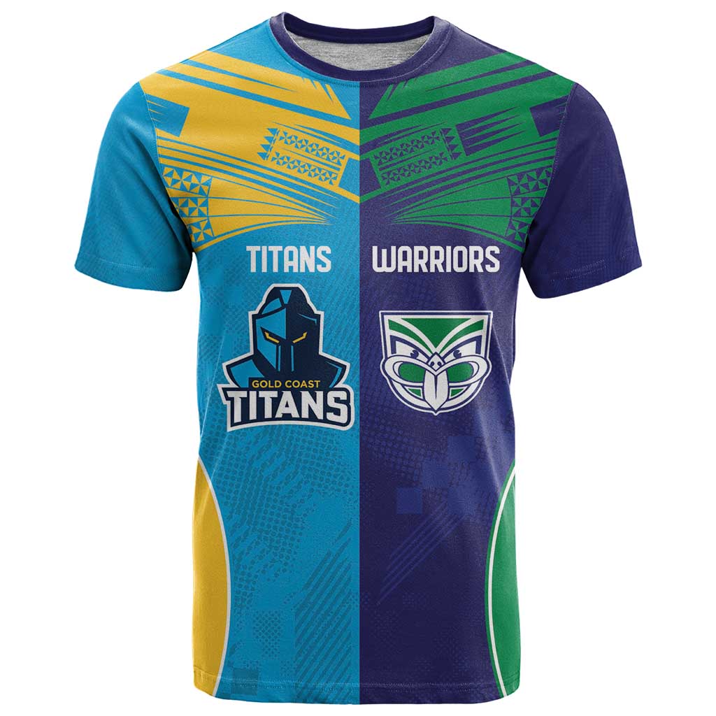 Custom Warriors-Titans T Shirt Together Sporty Style