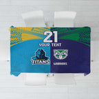 Custom Warriors-Titans Tablecloth Together Sporty Style