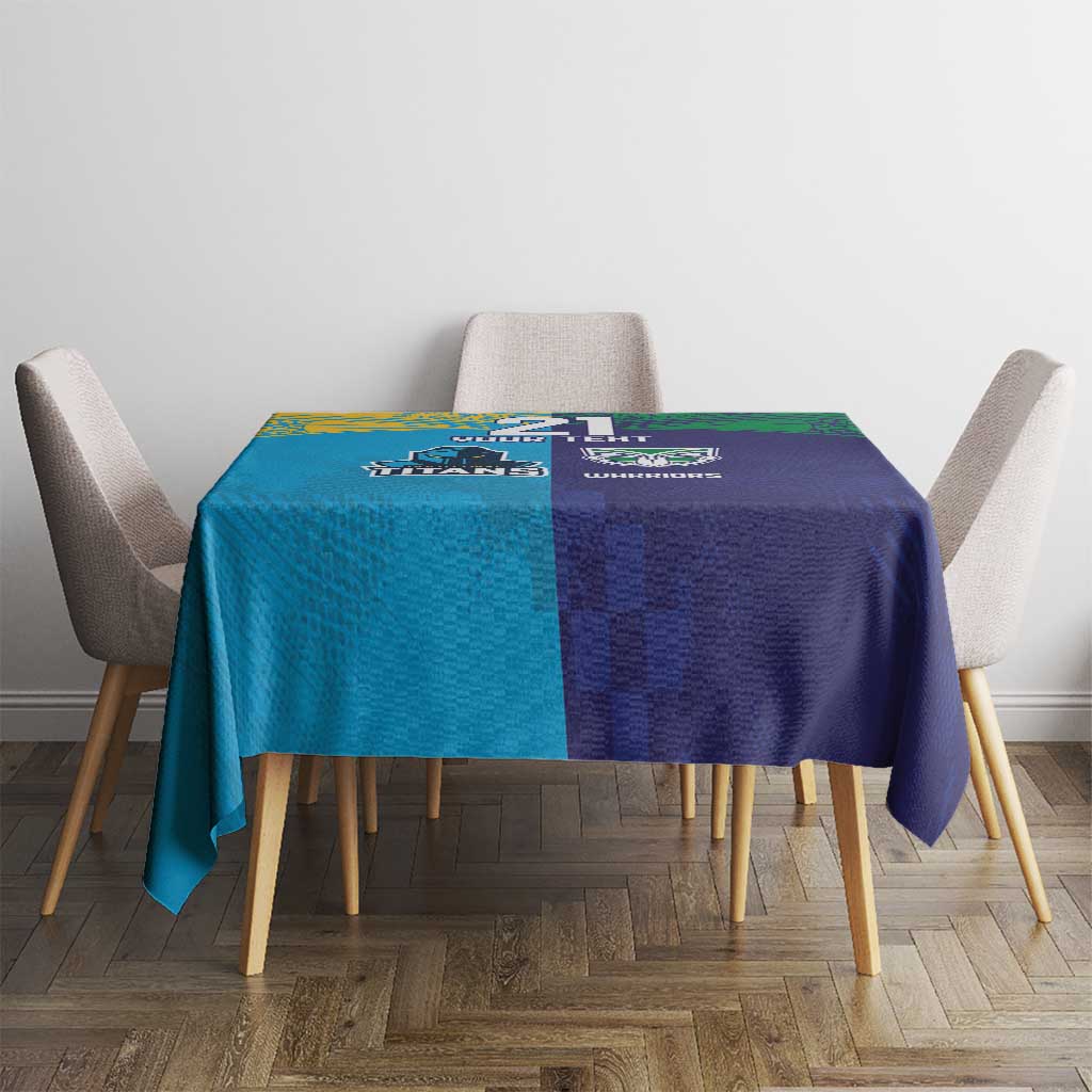 Custom Warriors-Titans Tablecloth Together Sporty Style