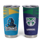 Custom Warriors-Titans Tumbler Cup Together Sporty Style