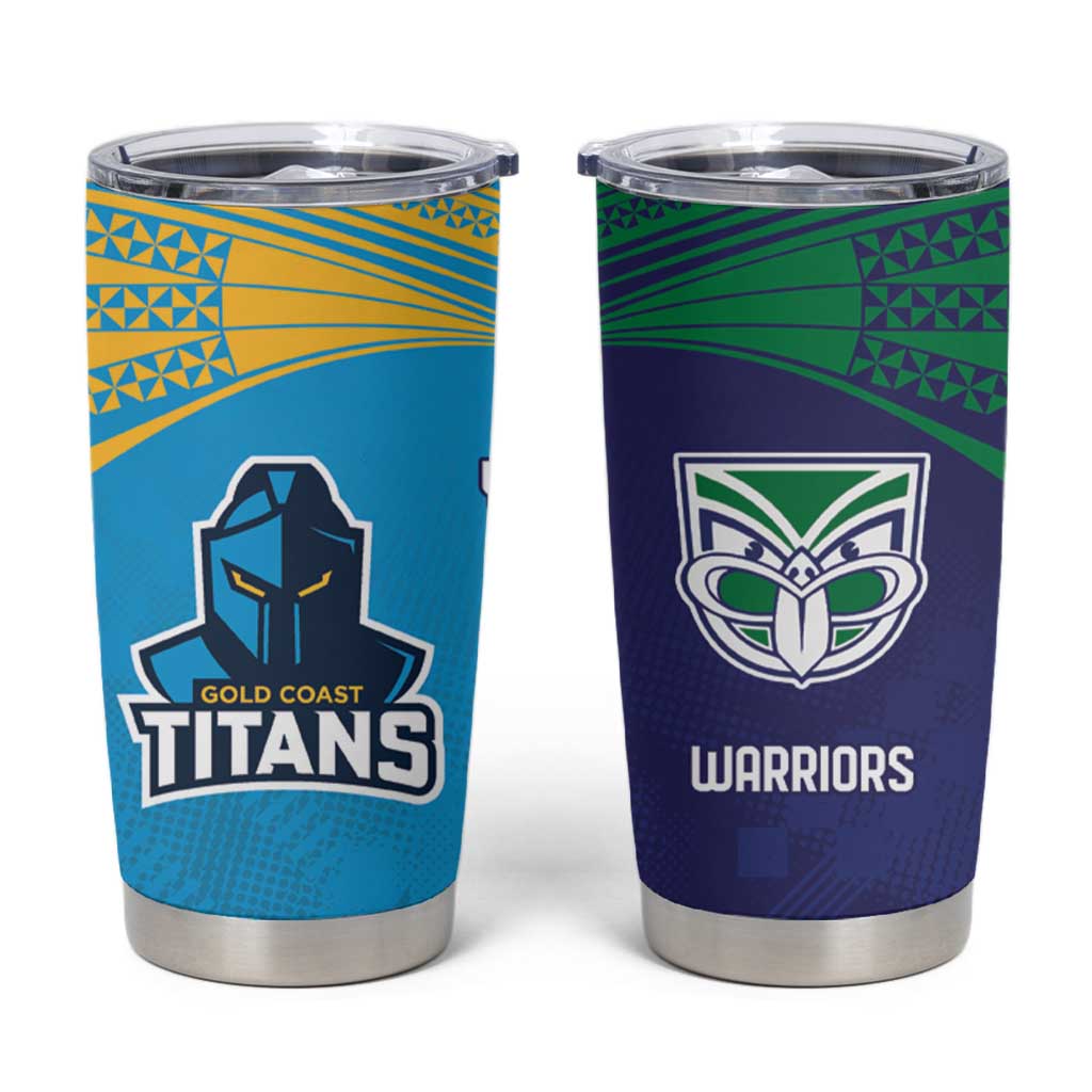 Custom Warriors-Titans Tumbler Cup Together Sporty Style
