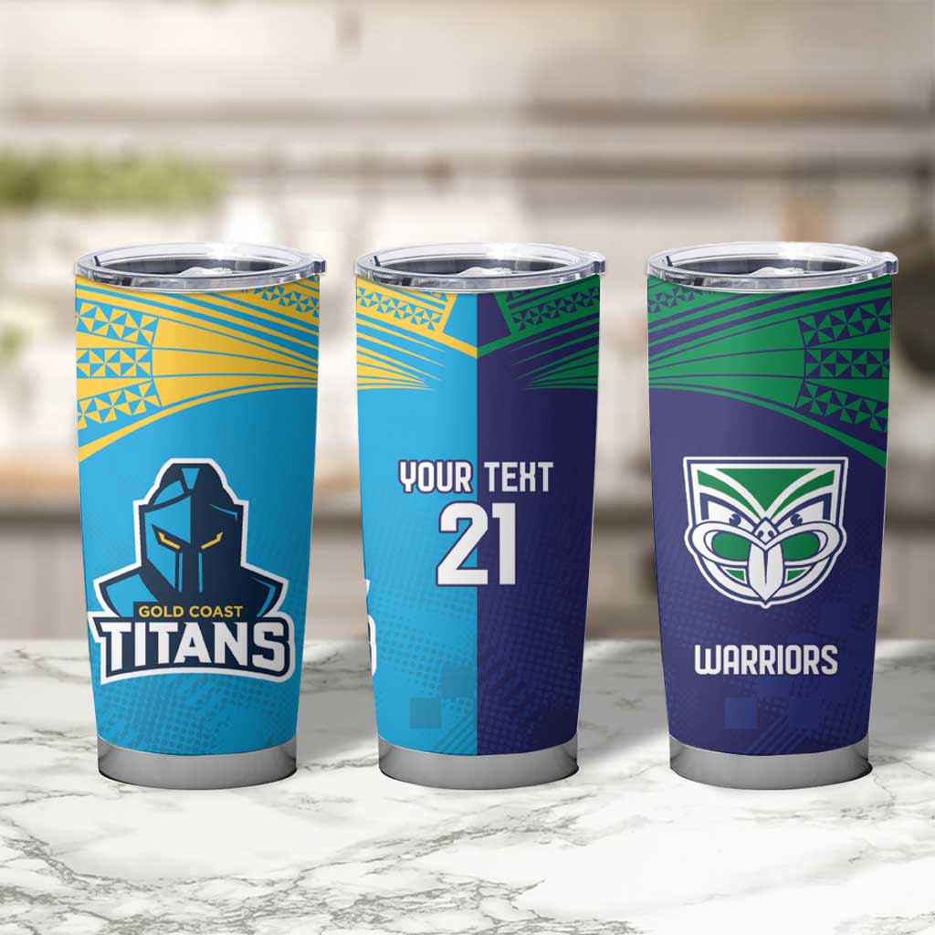 Custom Warriors-Titans Tumbler Cup Together Sporty Style