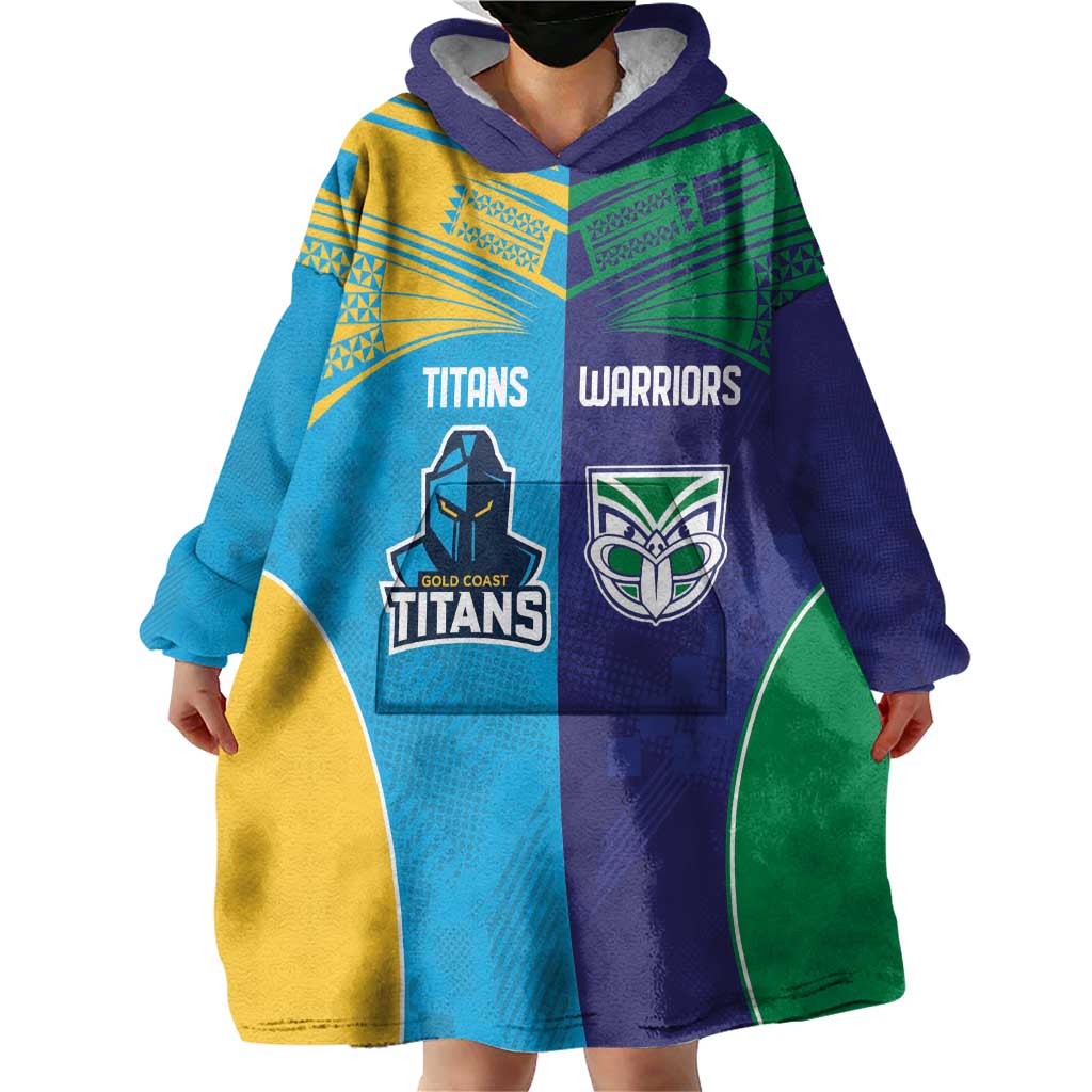Custom Warriors-Titans Wearable Blanket Hoodie Together Sporty Style