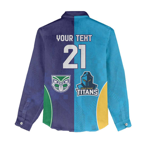 Custom Warriors-Titans Women Casual Shirt Together Sporty Style