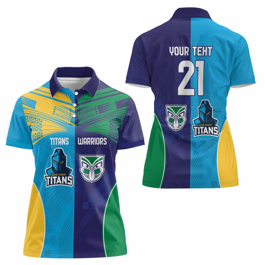 Custom Warriors-Titans Women Polo Shirt Together Sporty Style