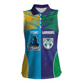 Custom Warriors-Titans Women Sleeveless Polo Shirt Together Sporty Style