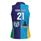 Custom Warriors-Titans Women Sleeveless Polo Shirt Together Sporty Style