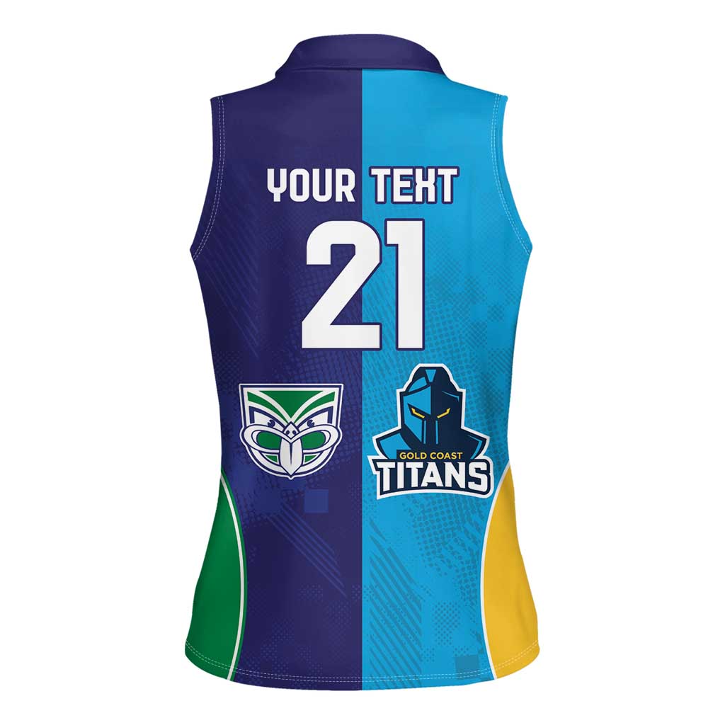 Custom Warriors-Titans Women Sleeveless Polo Shirt Together Sporty Style