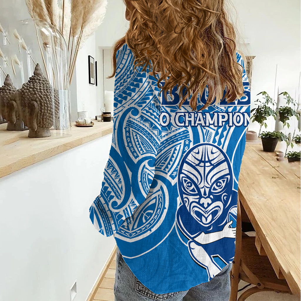Blues Super Rugby Women Casual Shirt Kahurangi Go Champions 2023 LT9