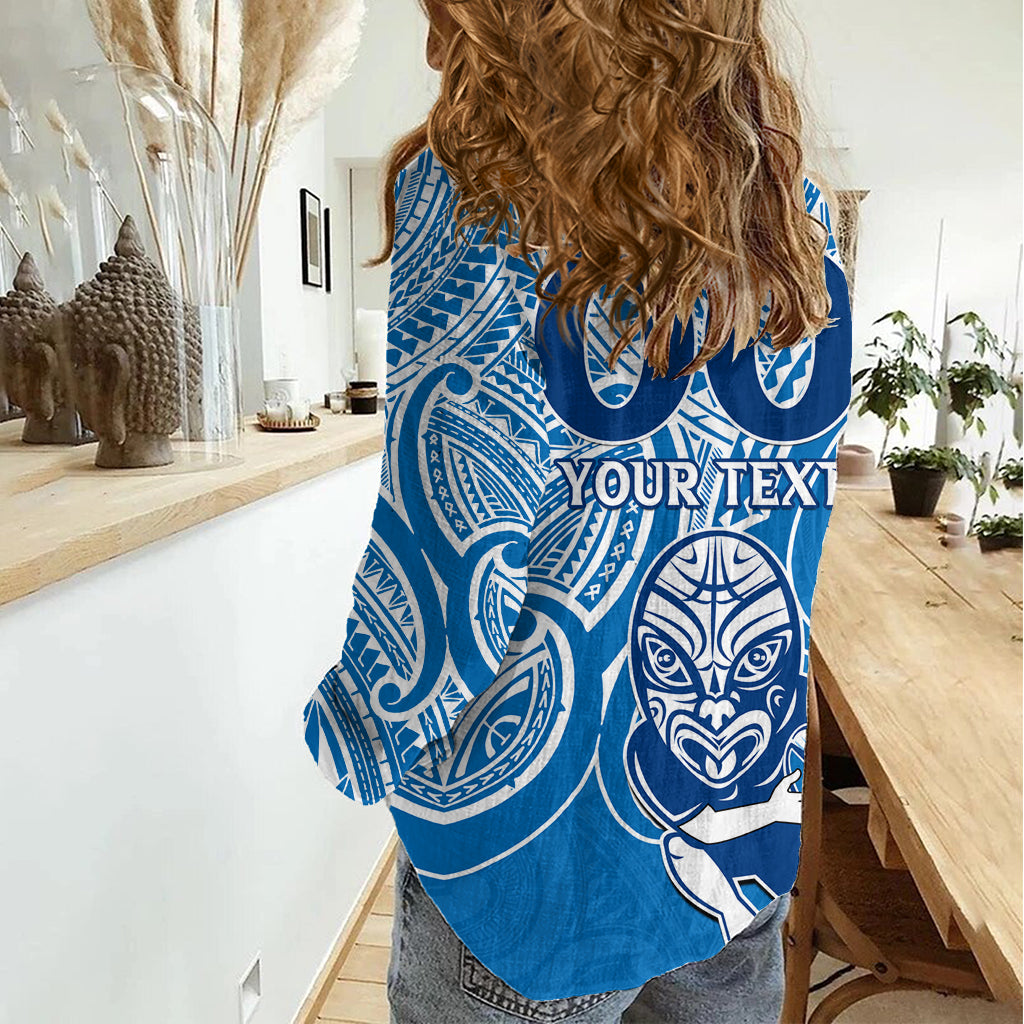 (Custom Text And Number) Blues Super Rugby Women Casual Shirt Kahurangi Go Champions 2023 LT9