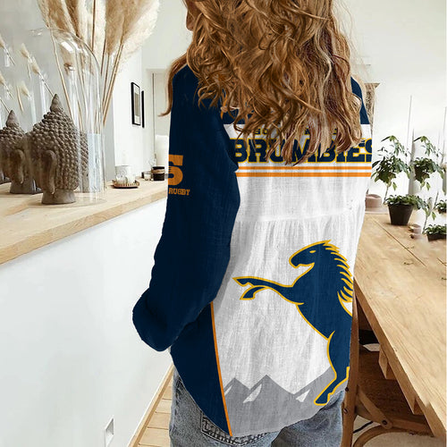Brumbies Super Rugby Women Casual Shirt Brumbies Go Champions 2023 LT9