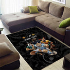 Custom Rugby Southern Hemisphere Area Rug Argentina AUNZ South Africa Mascot Black - Aussie Hoodie