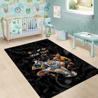Custom Rugby Southern Hemisphere Area Rug Argentina AUNZ South Africa Mascot Black - Aussie Hoodie