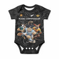 Custom Rugby Southern Hemisphere Baby Onesie Argentina AUNZ South Africa Mascot Black