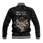 Custom Rugby Southern Hemisphere Baseball Jacket Argentina AUNZ South Africa Mascot Black - Aussie Hoodie