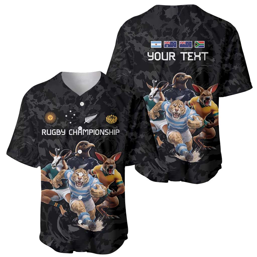Custom Rugby Southern Hemisphere Baseball Jersey Argentina AUNZ South Africa Mascot Black - Aussie Hoodie