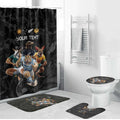 Custom Rugby Southern Hemisphere Bathroom Set Argentina AUNZ South Africa Mascot Black - Aussie Hoodie