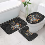Custom Rugby Southern Hemisphere Bathroom Set Argentina AUNZ South Africa Mascot Black - Aussie Hoodie
