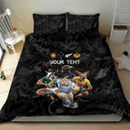Custom Rugby Southern Hemisphere Bedding Set Argentina AUNZ South Africa Mascot Black - Aussie Hoodie