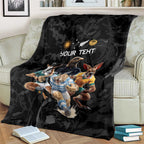 Custom Rugby Southern Hemisphere Blanket Argentina AUNZ South Africa Mascot Black - Aussie Hoodie