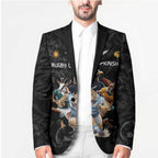 Custom Rugby Southern Hemisphere Blazer Argentina AUNZ South Africa Mascot Black - Aussie Hoodie