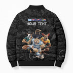 Custom Rugby Southern Hemisphere Bomber Puffer Jacket Argentina AUNZ South Africa Mascot Black - Aussie Hoodie