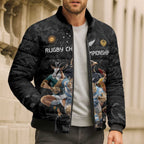 Custom Rugby Southern Hemisphere Bomber Puffer Jacket Argentina AUNZ South Africa Mascot Black - Aussie Hoodie