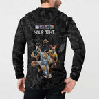 Custom Rugby Southern Hemisphere Button Sweatshirt Argentina AUNZ South Africa Mascot Black - Aussie Hoodie