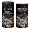 Custom Rugby Southern Hemisphere 4 in 1 Can Cooler Tumbler Argentina AUNZ South Africa Mascot Black - Aussie Hoodie