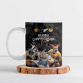 Custom Rugby Southern Hemisphere Ceramic Mug Argentina AUNZ South Africa Mascot Black - Aussie Hoodie