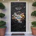 Custom Rugby Southern Hemisphere Door Cover Argentina AUNZ South Africa Mascot Black - Aussie Hoodie