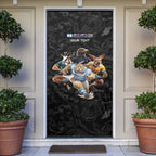Custom Rugby Southern Hemisphere Door Cover Argentina AUNZ South Africa Mascot Black - Aussie Hoodie