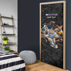 Custom Rugby Southern Hemisphere Door Cover Argentina AUNZ South Africa Mascot Black - Aussie Hoodie