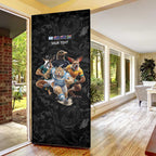 Custom Rugby Southern Hemisphere Door Cover Argentina AUNZ South Africa Mascot Black - Aussie Hoodie