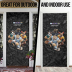 Custom Rugby Southern Hemisphere Door Cover Argentina AUNZ South Africa Mascot Black - Aussie Hoodie