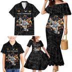 Custom Rugby Southern Hemisphere Family Matching Mermaid Dress and Hawaiian Shirt Argentina AUNZ South Africa Mascot Black - Aussie Hoodie