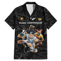 Custom Rugby Southern Hemisphere Family Matching Mermaid Dress and Hawaiian Shirt Argentina AUNZ South Africa Mascot Black - Aussie Hoodie