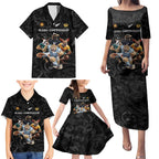 Custom Rugby Southern Hemisphere Family Matching Puletasi and Hawaiian Shirt Argentina AUNZ South Africa Mascot Black - Aussie Hoodie