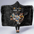 Custom Rugby Southern Hemisphere Hooded Blanket Argentina AUNZ South Africa Mascot Black - Aussie Hoodie